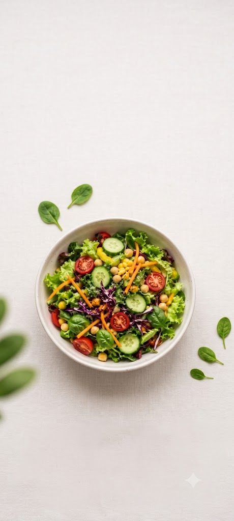 Fresh salad bowl for Sukh Space customized vegetarian and non-vegetarian diet plans